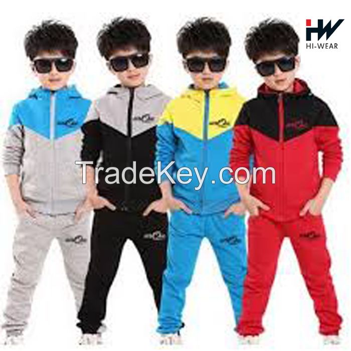 Wholesale Blank Sweatsuit Sportswear Boys Girl Unisex Football Kids Tracksuit Fitness Gym Wear Casual Sports Suit