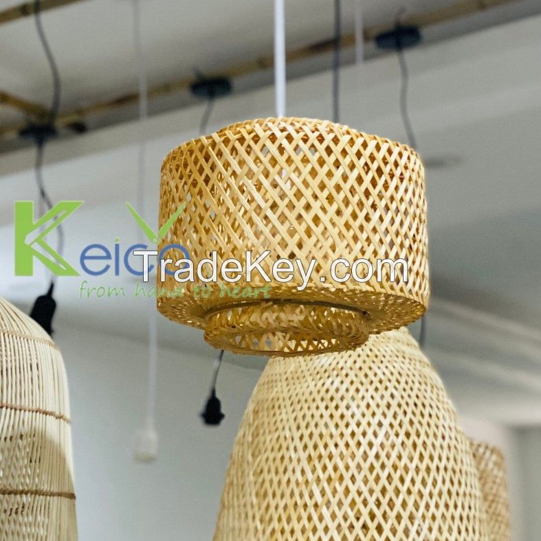 Natural Bamboo lampshade Hanging pendant light for Home Decor made in Vietnam