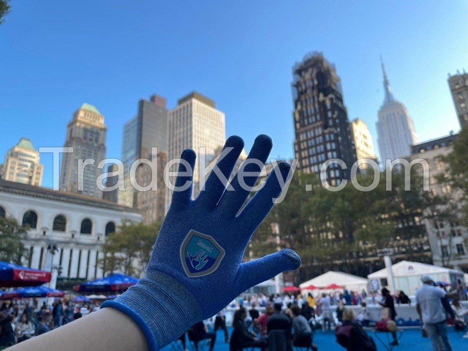 Handax Antimicrobial Fabric Gloves (Blue Type) - Shake hands again!