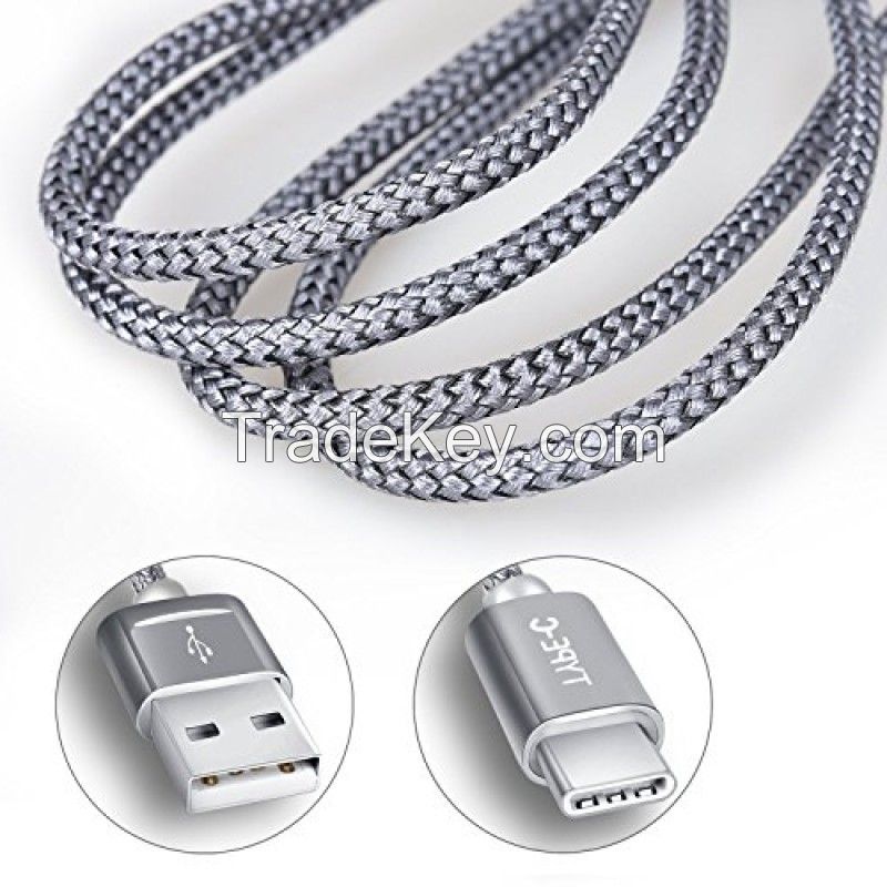 USB A to USB C 3amp Fast Charging Cord  2 Meter 6.6FT Nylon Braided with Tie Strap Compatible with all Android  Type C Supported Mobile Phones Charging  Data Transfer Cable