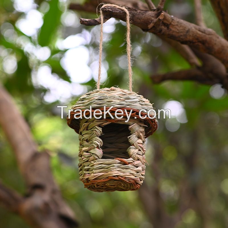 Hand-woven hummingbird aviary