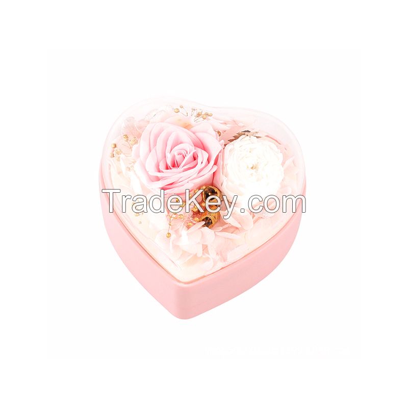 Heart-shaped Clamshell Preserved Flower Box