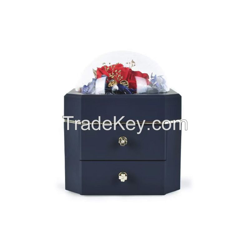 Octagonal Double Layer Preserved Flower Box