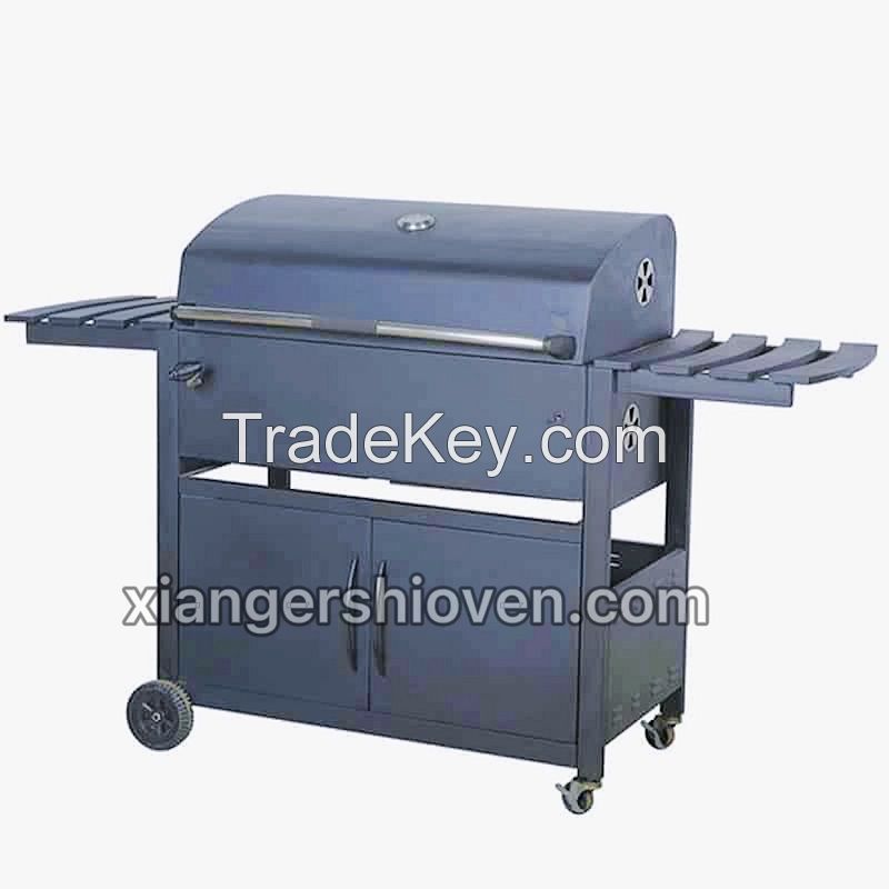 Camping Trolley Charcoal Barbeque Smoker Outdoor BBQ Grill- BG-H04S-W