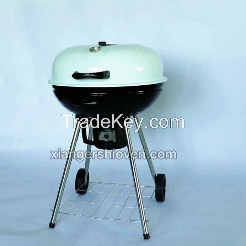 22        Enamel Kettle Charcoal BBQ Barbecue Grill- BG-P03S-W