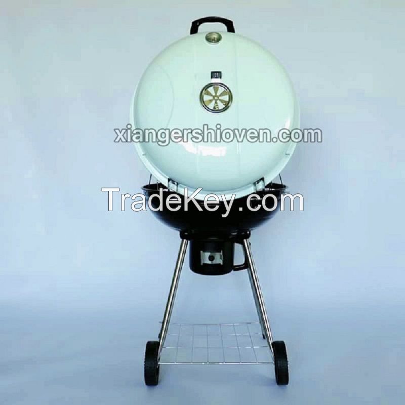 22        Enamel Kettle Charcoal BBQ Barbecue Grill- BG-P03S-W