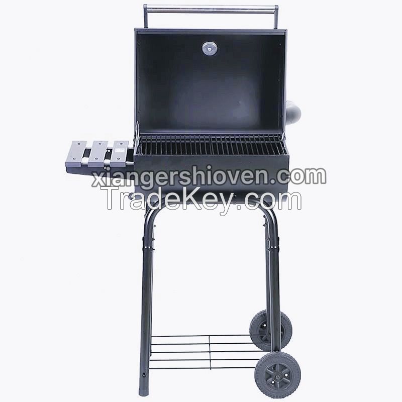 Camping Trolley Charcoal Barbeque Smoker Outdoor BBQ Grill- BG-H01S-W