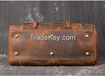 Leather Men's Travel Duffle Luggage Bag