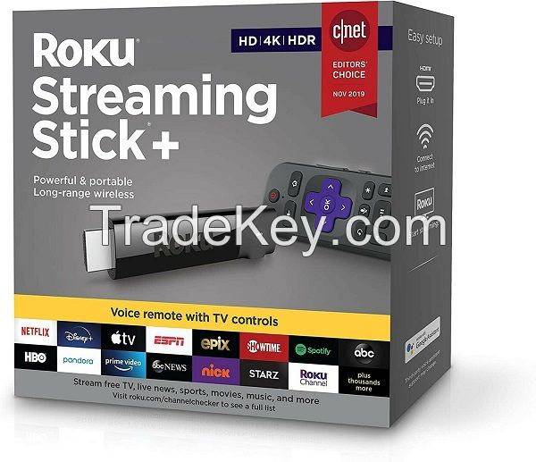 Roku 4K HDR Media Streaming Stick+ with Voice Remote