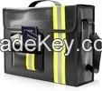 Non Itchy Fireproof Document Bag 17 X 12 X 5&#039;&#039; Fiberglass Waterproof Laptop Briefcase Reflective Strip