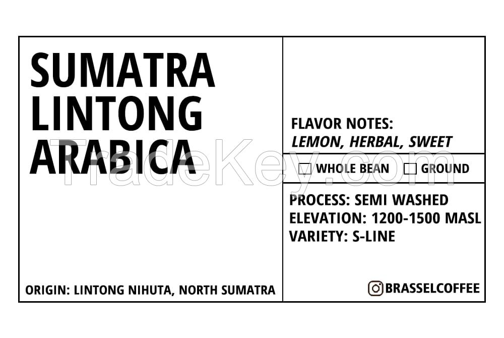 BRASSEL COFFEE Sumatra Lintong Arabica 250 g