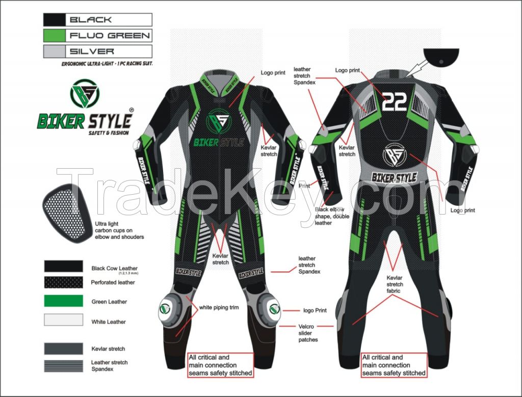 MOTORCYCLE RACING LEATHER SUIT