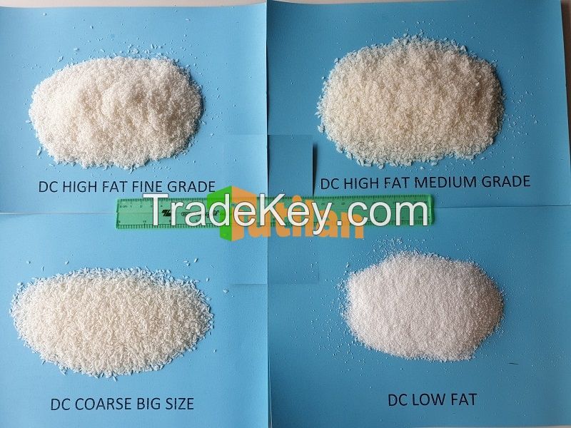 HIGH QUALITY BEST PRICE  LOW FAT, MID FAT, HIGH FAT DESICCATED COCONUT  FINE AND MEDIUM GRADE 