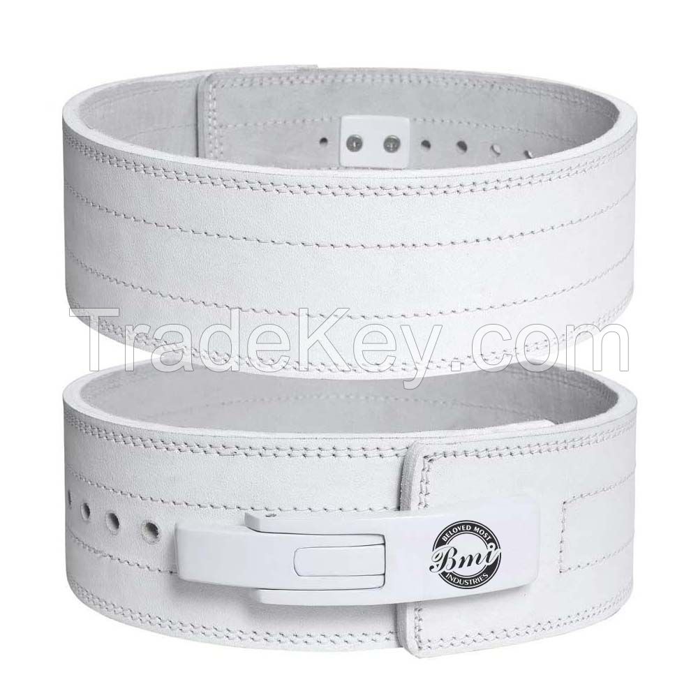 Heavy Duty Weightlifting Workout Leather Material Stainless Steel Buckle Lever Belt