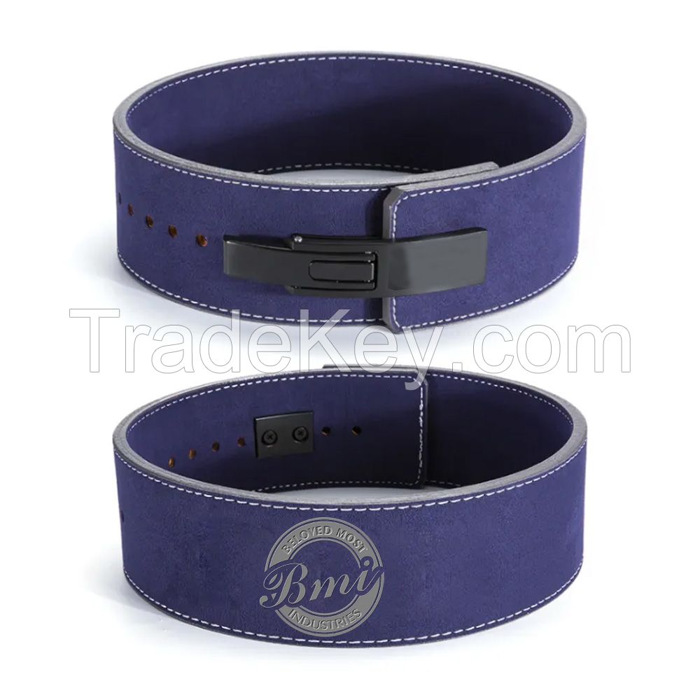 Genuine Leather made back support Powerlifting lever Buckle belt