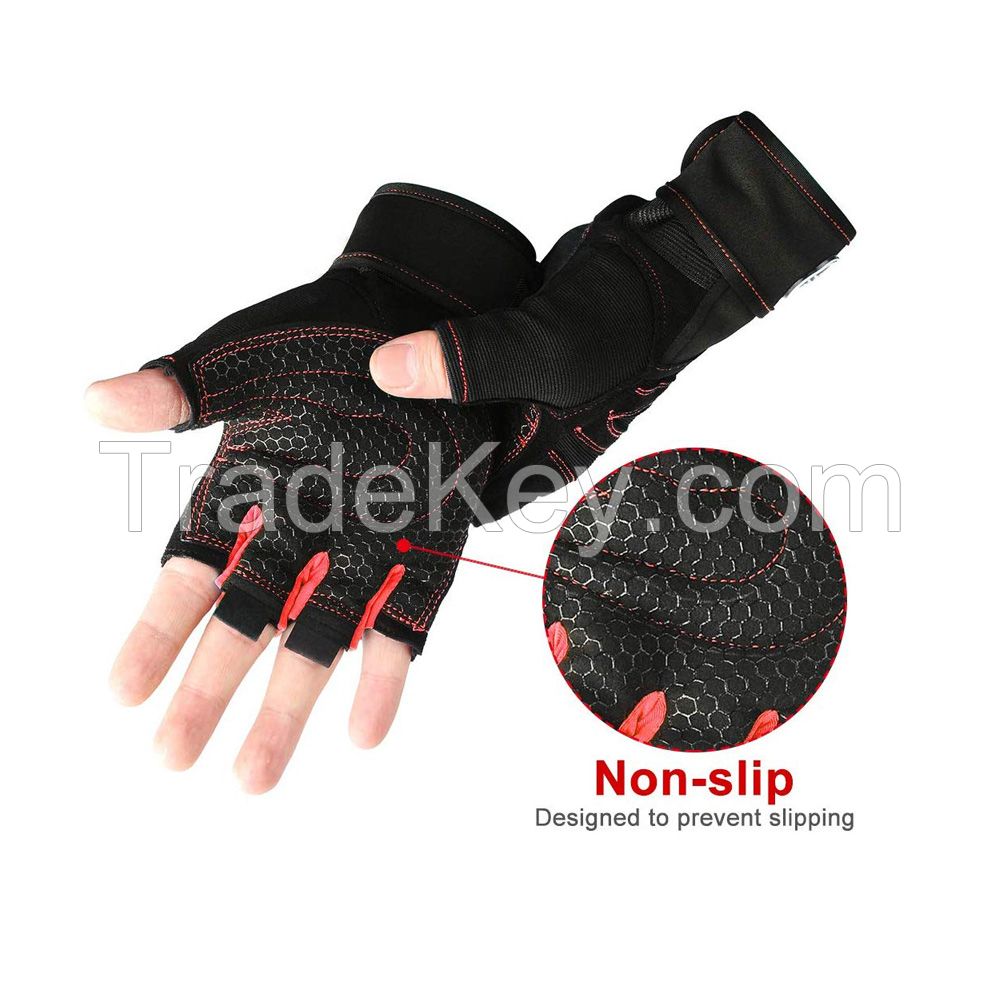 Genuine Leather Gym Workout Gloves