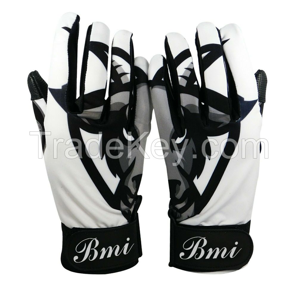 Sublimated Design Goatskin Digital Leather Baseball Batting Gloves