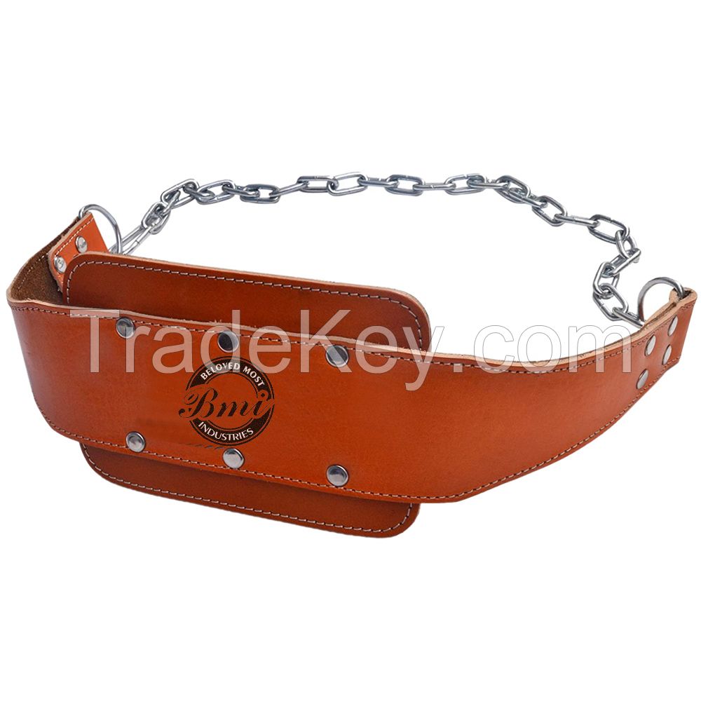 Leather Dip Belt with Heavy Duty Steel Chain