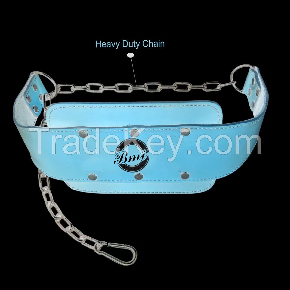 Heavy Steel Chain Strong Leather Dip Belt