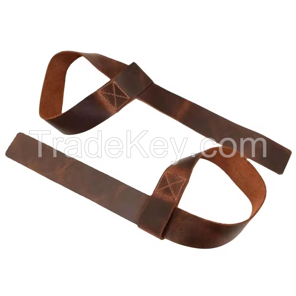 Cowhide Leather Weightlifting gym Straps
