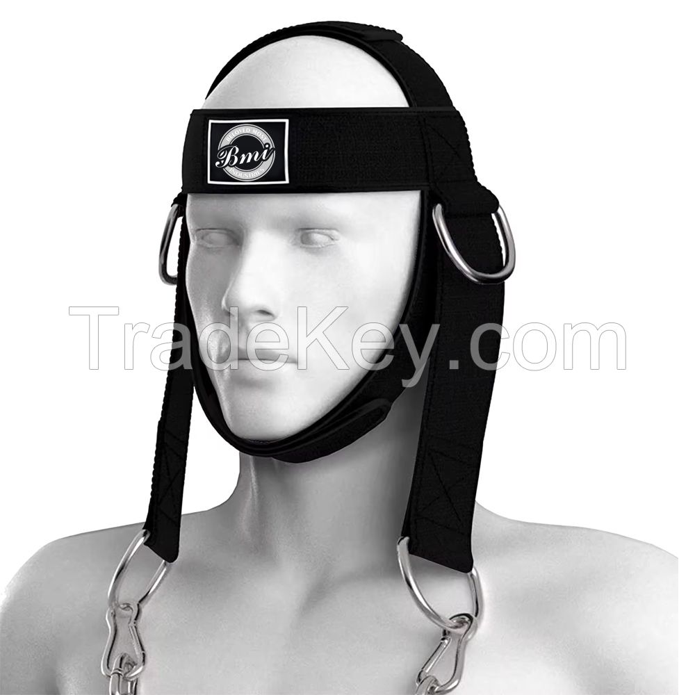 Professional gym workout weight lifting nylon head harness