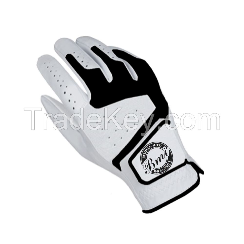 Cabretta Leather Golf Glove with Synthetic Leather Full Finger Golf Glove