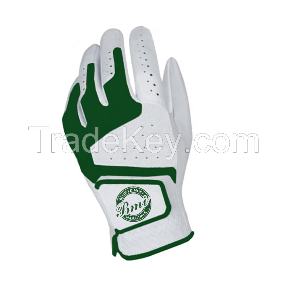 Cabretta Leather Golf Glove with Synthetic Leather Full Finger Golf Glove