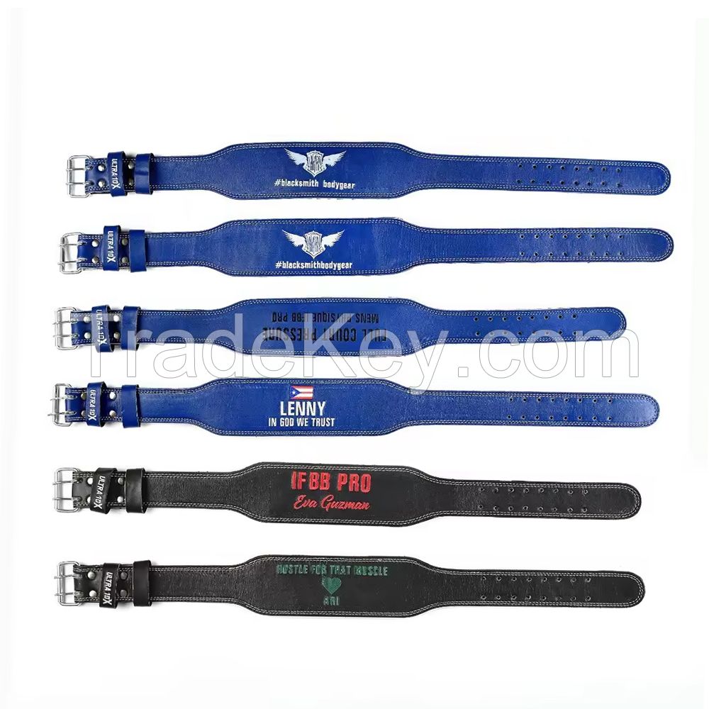 Wholesale Price Leather Weight Lifting Belts Double Prong