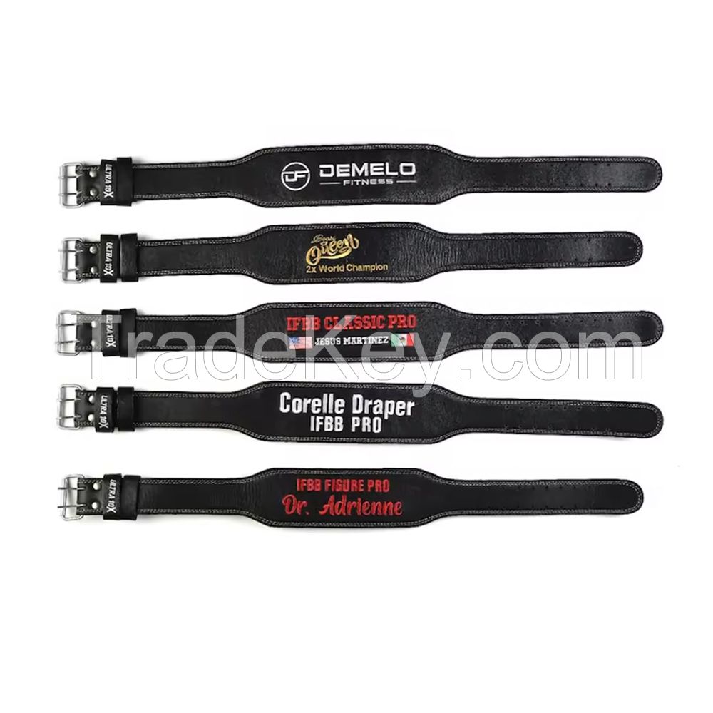 Wholesale Price Leather Weight Lifting Belts Double Prong