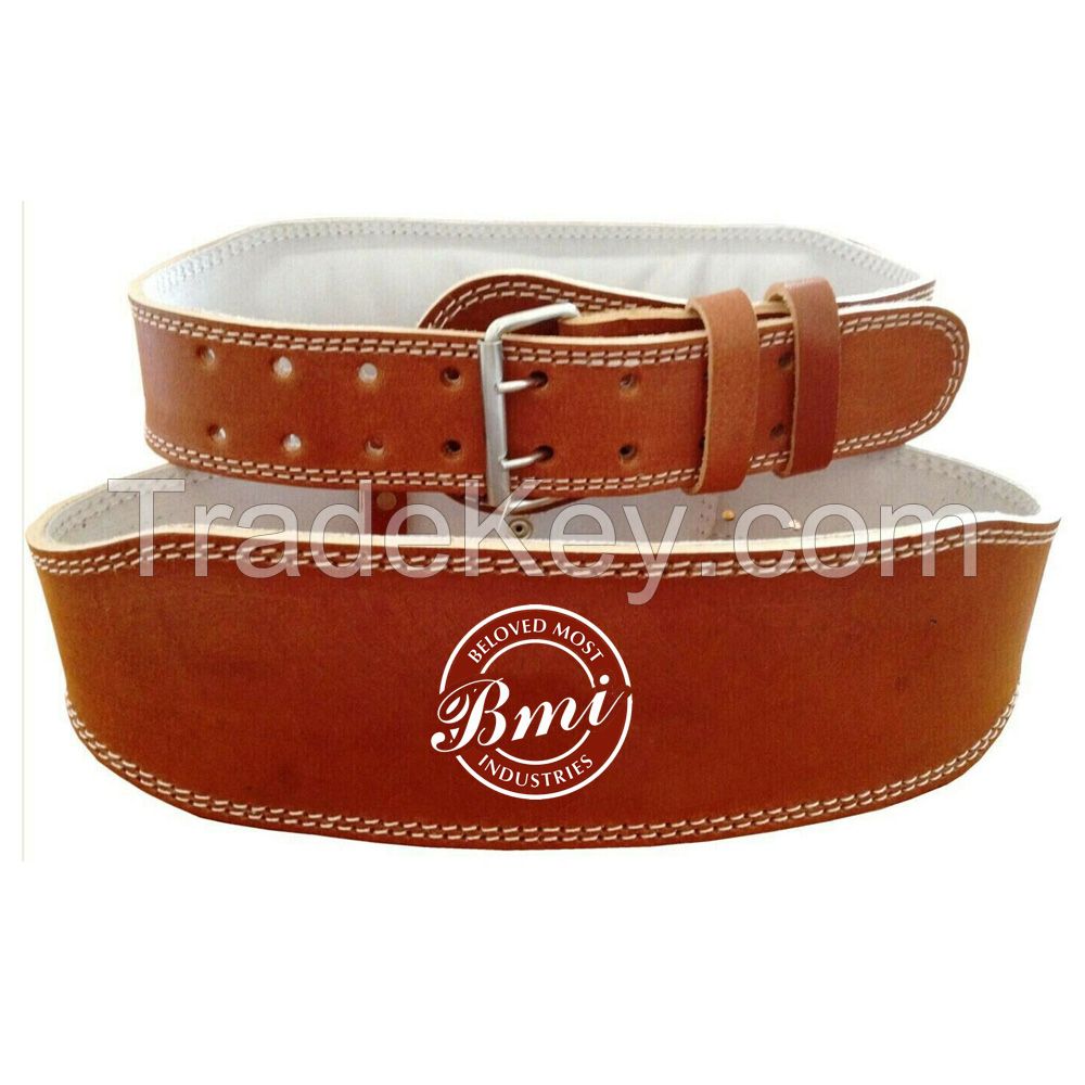 New Arrival Adjustable Leather Weight Lifting Belt Brown
