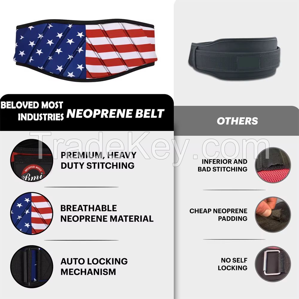 American flag Custom Private Label Waist Training Gym Belt