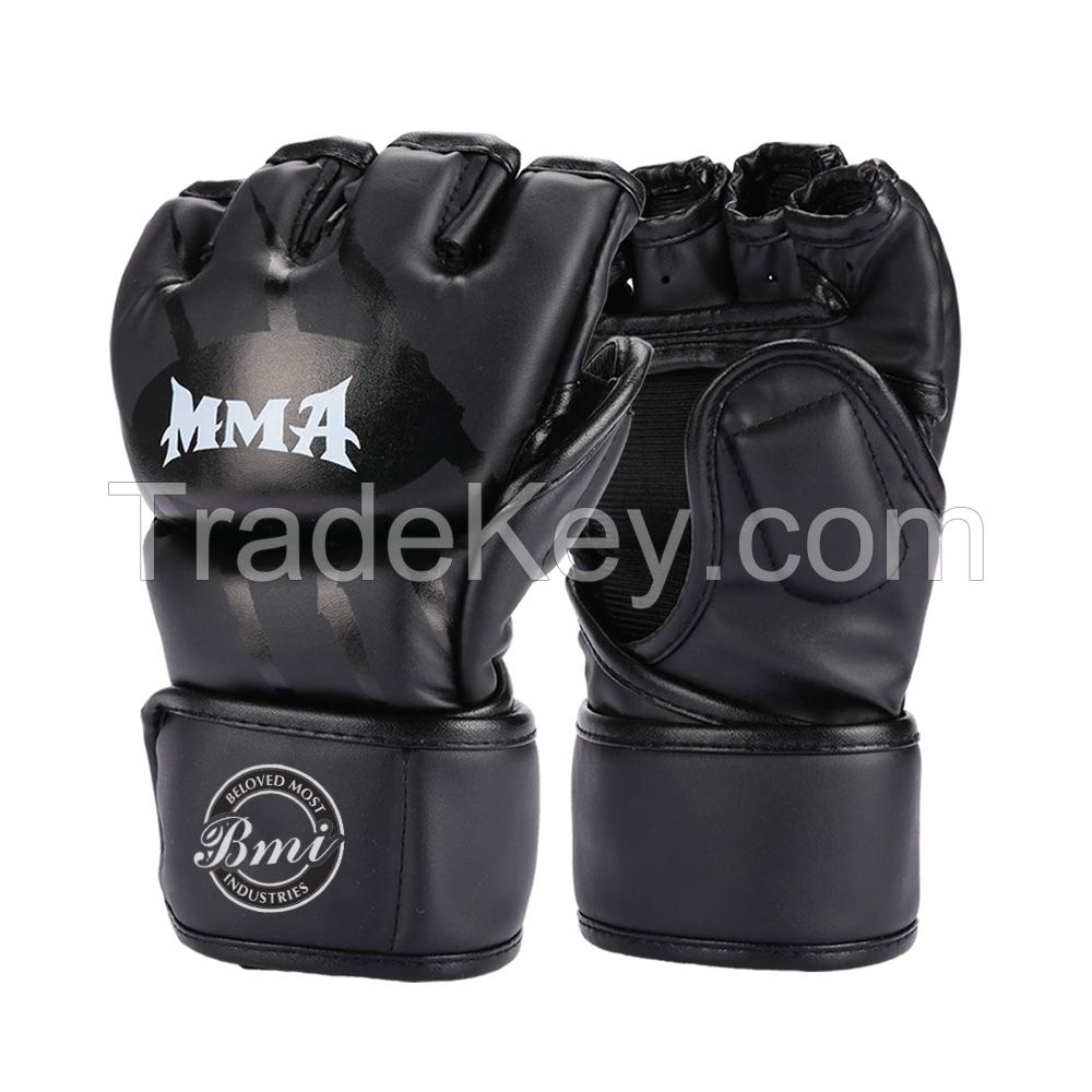 High Quality Genuine Leather MMA Grappling Gloves /MMA Fight Training Gloves