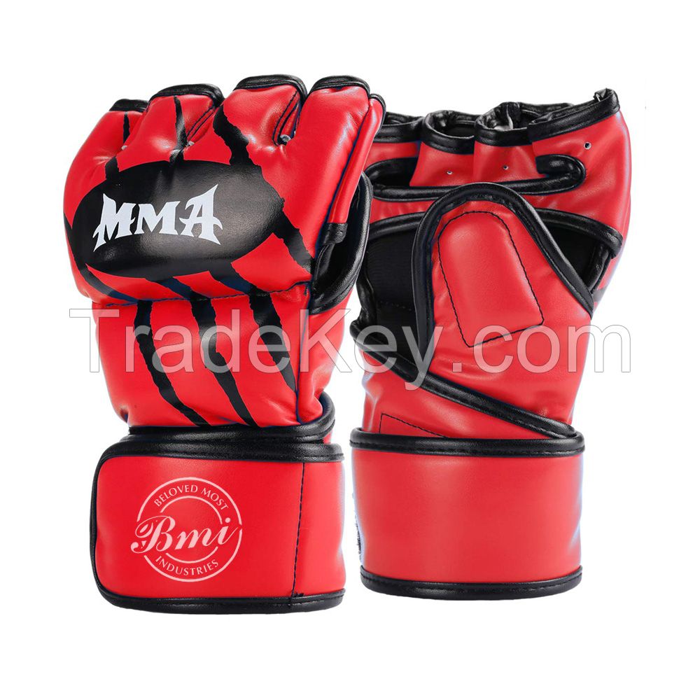 High Quality Genuine Leather MMA Grappling Gloves /MMA Fight Training Gloves