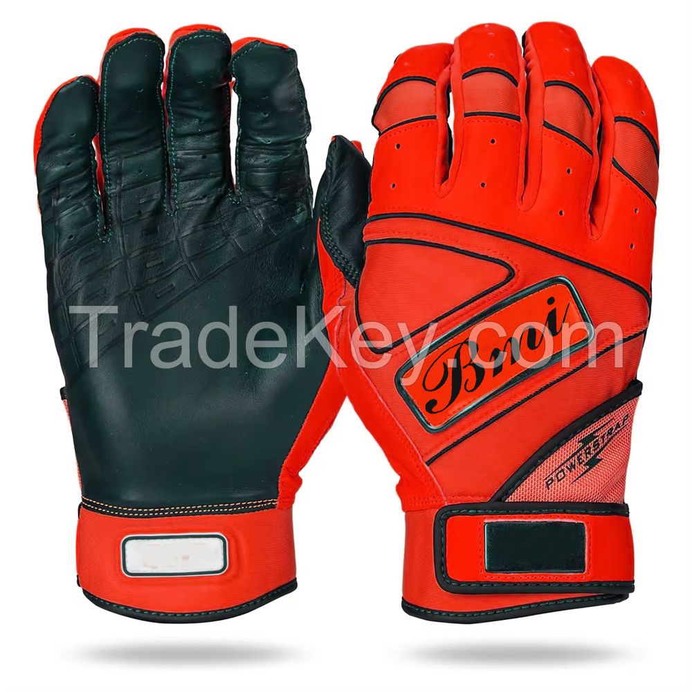 Factory Direct Supply Best Quality Leather Baseball Batting Gloves