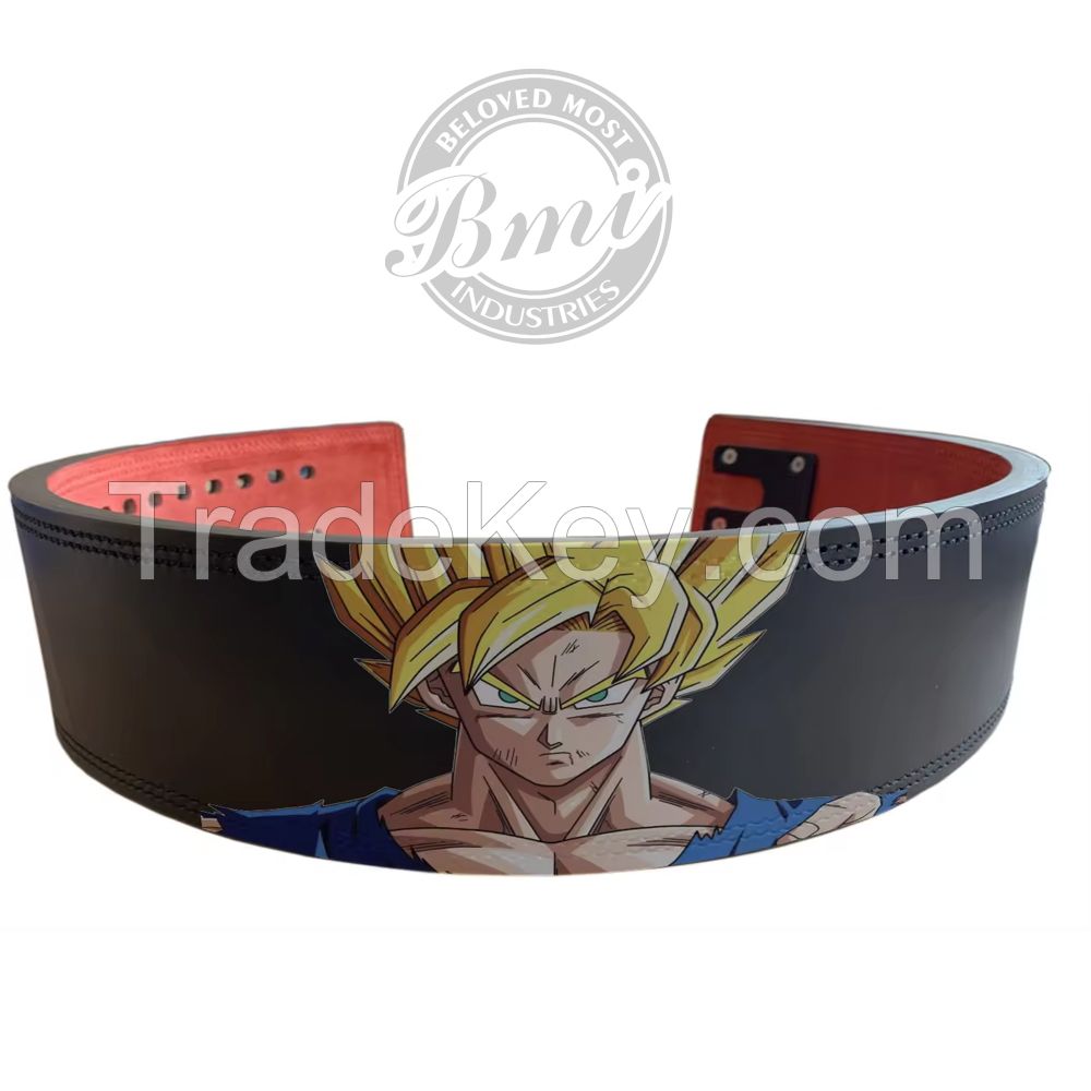 best Anime Printed Leather Weightlifting Lever Buckle Belt