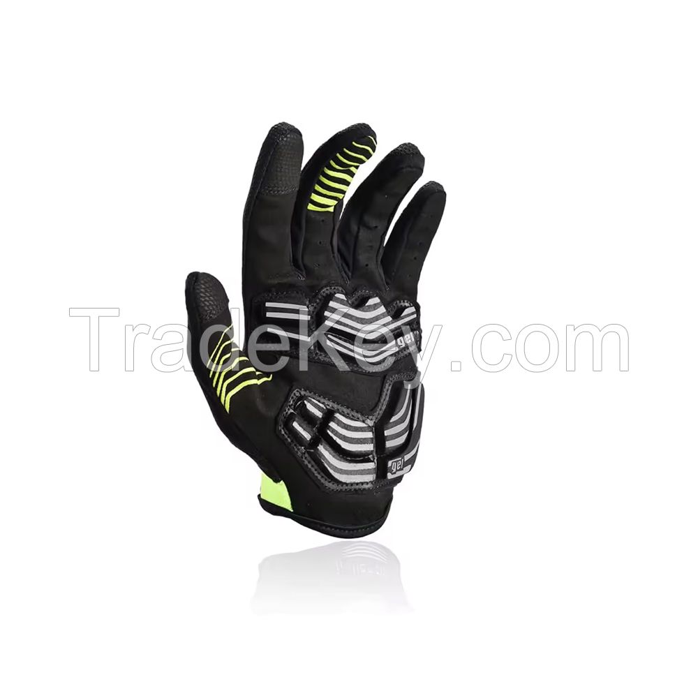 Soft Breathable Custom Full Finger Cycling Gloves