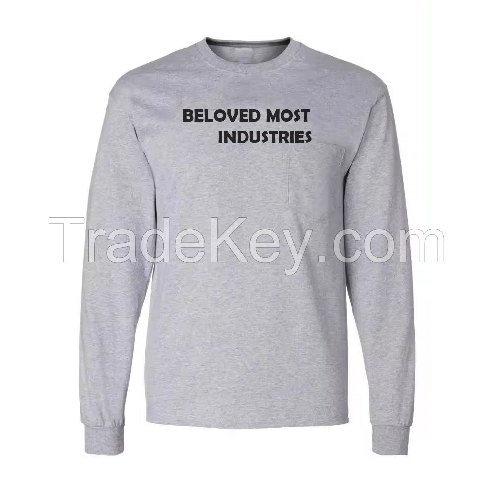 Top Quality custom Ultra 100% Cotton Long Sleeve T-Shirt