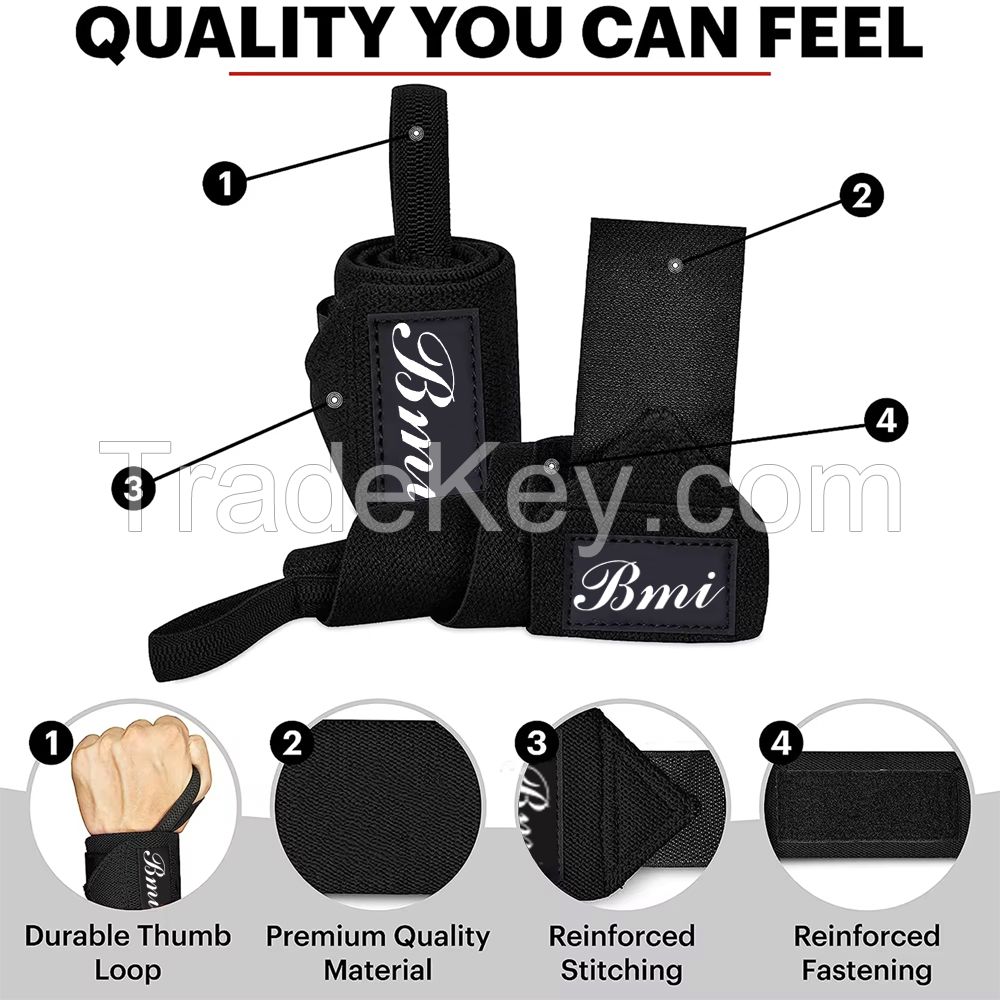 New Arrival Weightlifting Wrist Wraps with Heavy Duty Thumb Loop wrist wraps