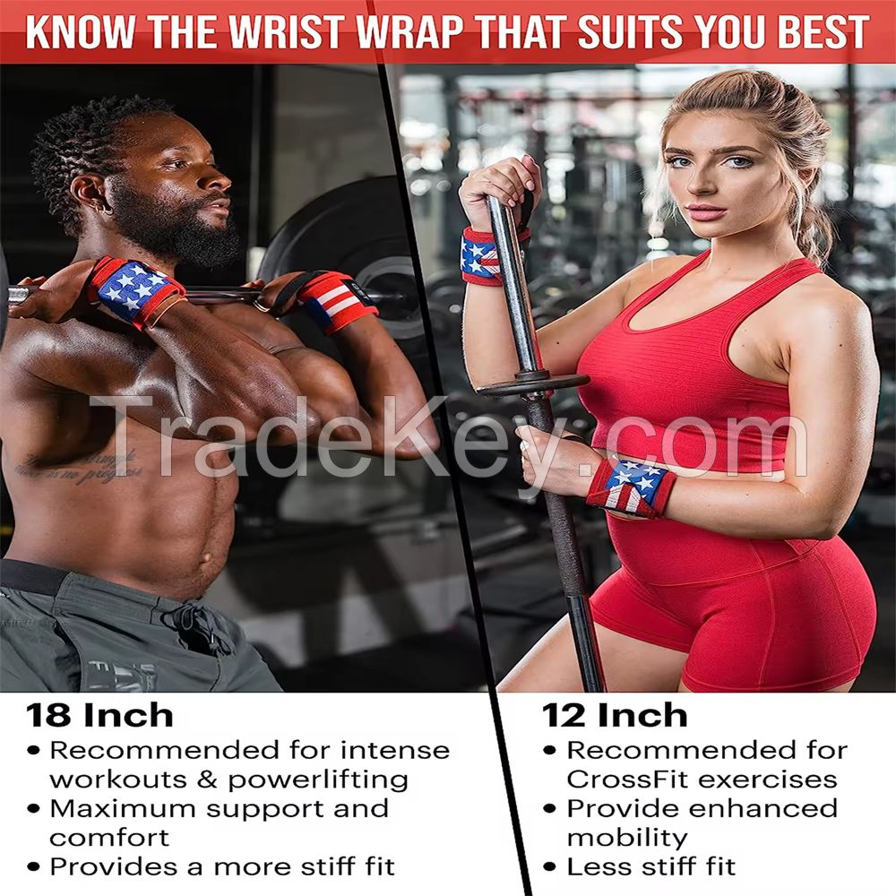 New Arrival Weightlifting Wrist Wraps with Heavy Duty Thumb Loop wrist wraps