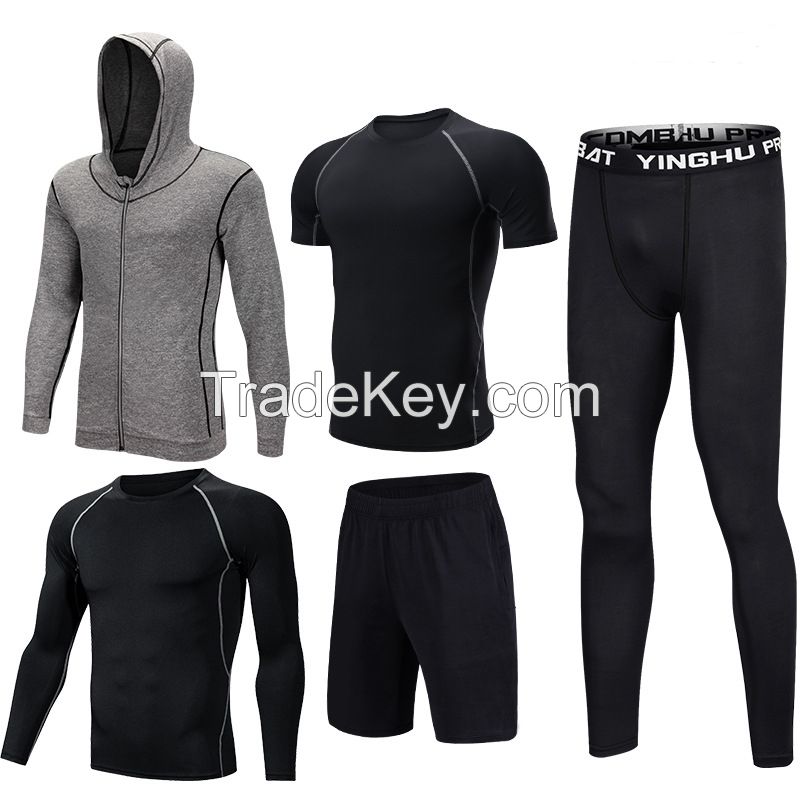 Wholesale High Quality Men's Gym Wear Muscle Fit Sports Men Gym T-shirt set Logo Custom