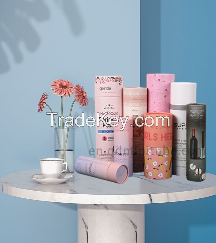 Recyclable biodegradable cylindrical kraft paper tube packaging