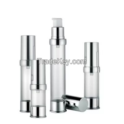 Serum 10ml Airless Pump Bottles 20ml Plastic with Metallized Base / Shoulder Cap