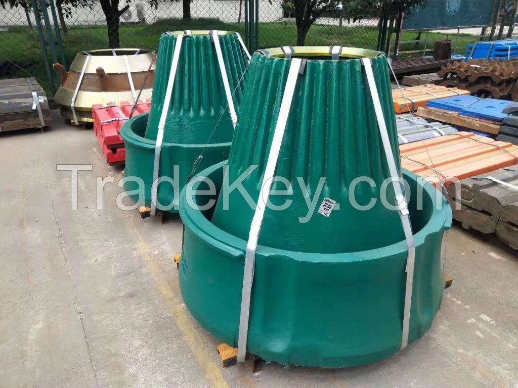 CS430/S3800/H3000 CH420/CH440/H4000/H4800 High Manganese Mantle Concave Cone Crusher Parts Wear Line