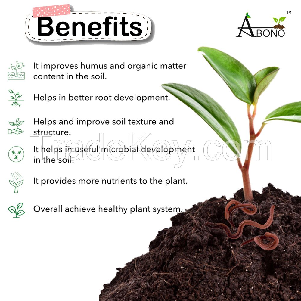 Abono Vermicompost, Organic & Natural Nutrient-enrich Fertilizer, Eco-Friendly.