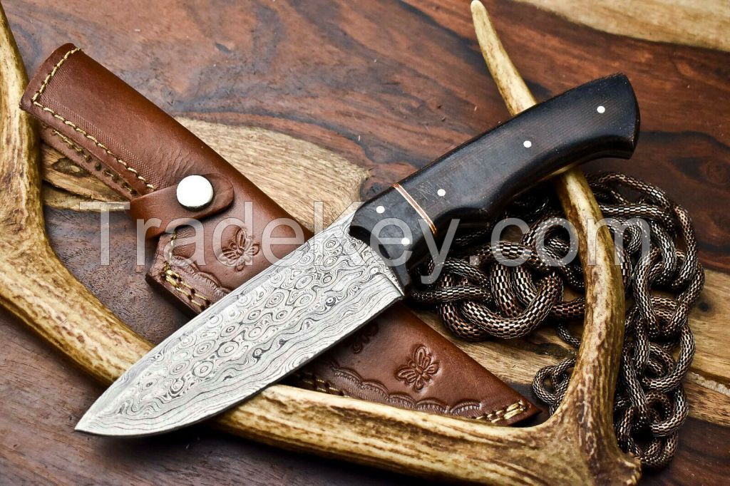 Hand Made Damascus Steel Blade Full Tang Hunting Knife