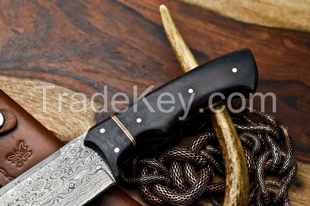 Hand Made Damascus Steel Blade Full Tang Hunting Knife