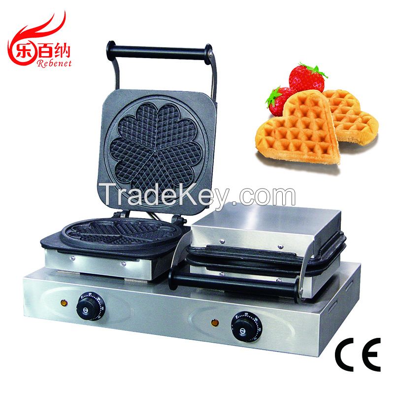 Commercial Kitchen Equipment Electric Heart Flower Waffle Maker Machine (WB-H2)