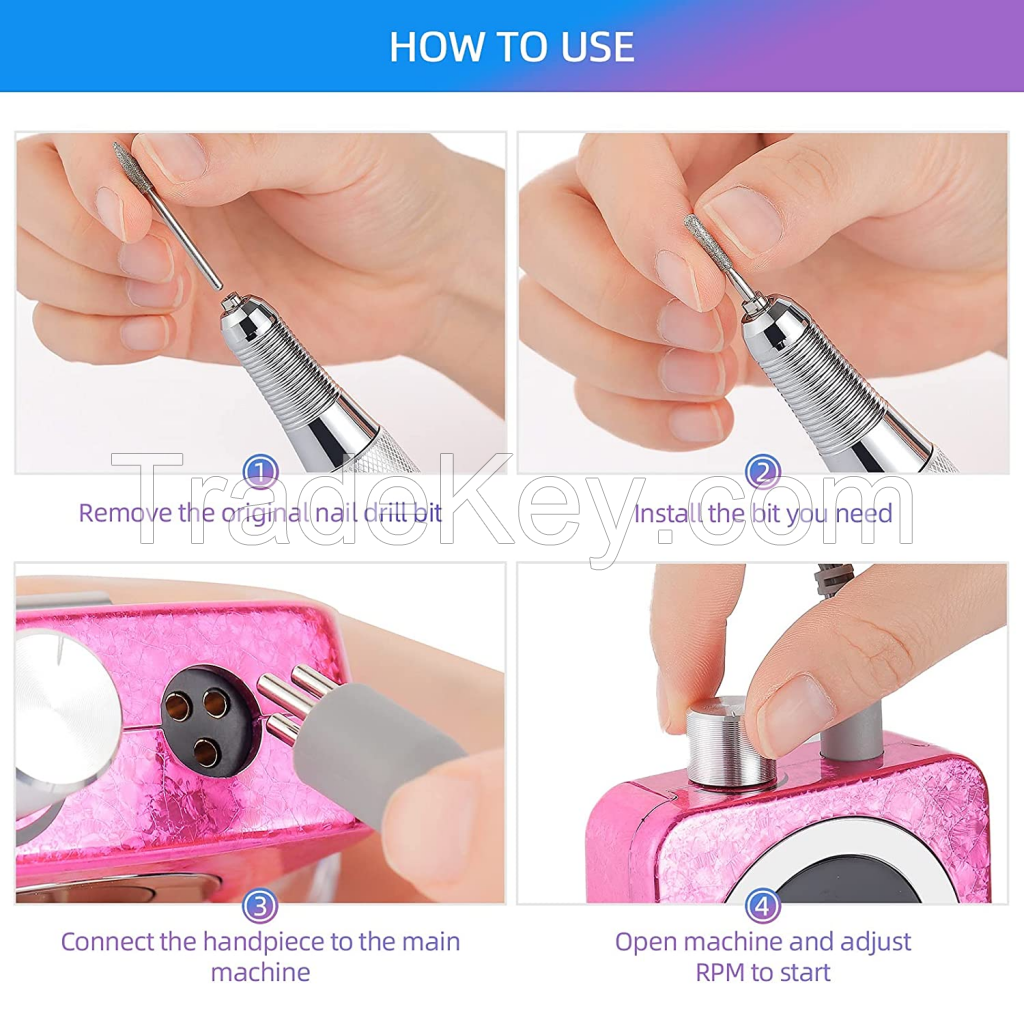  Professional Nail Drill, 35000rpm Nail File Machine for Gel Nails