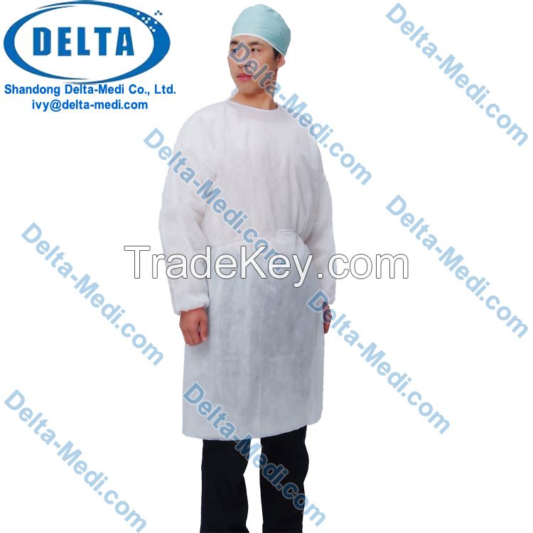 PP Light Yellow Disposable Isolation Gowns Protective Surgery Clothing