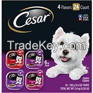 Cesar Classic Loaf in Sauce Beef Recipe, Filet Mignon, Grilled Chicken, & Porterhouse Steak Flavors Variety Pack Dog Food Trays, 3.5-oz, case of 24